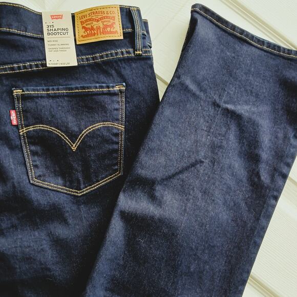 Levi's 315 Shaping Bootcut 16 short W33 L30 dark wash blue NWT 2018 $64.50 - Picture 1 of 16